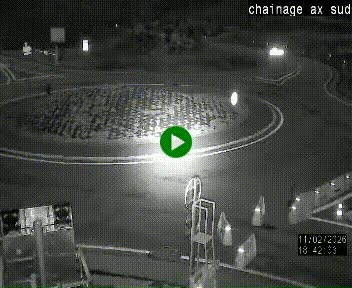 Webcam au nord d'Ax-les-Thermes au niveau de l'aire de chaînage de la N20. Vue orientée vers les Pyrénées, en direction de Pas de la Case