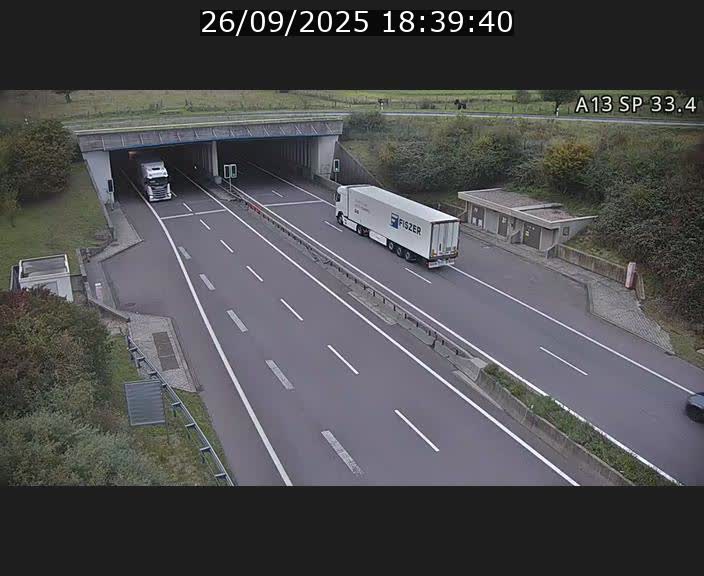 Webcam trafic sur A13 à hauteur d'Altwies en direction de Mondorf-les-bains et en provenance de l'Allemagne
