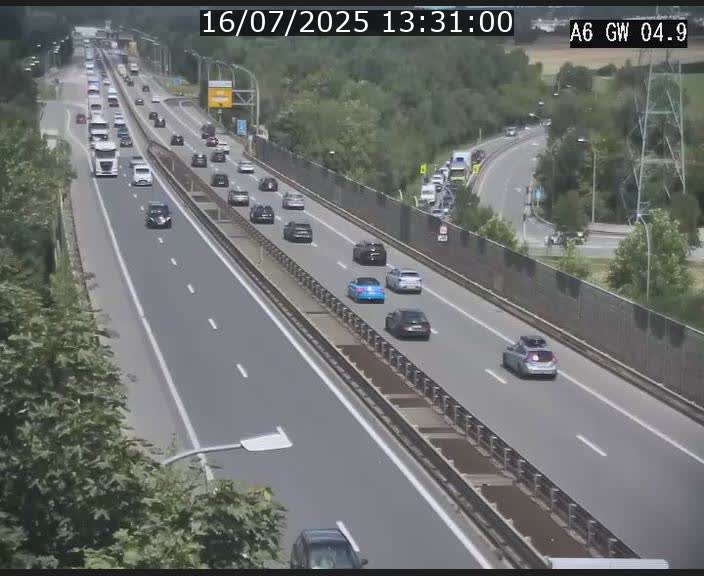 Traffic live webcam Luxembourg Croix de Cessange - A6 - BK 4.9 - direction Belgique