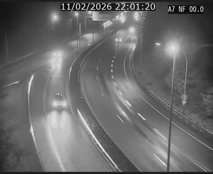Caméra autoroute Luxembourg A7 - Echangeur A1/A7 Grünewald direction Tunnel Stafelter