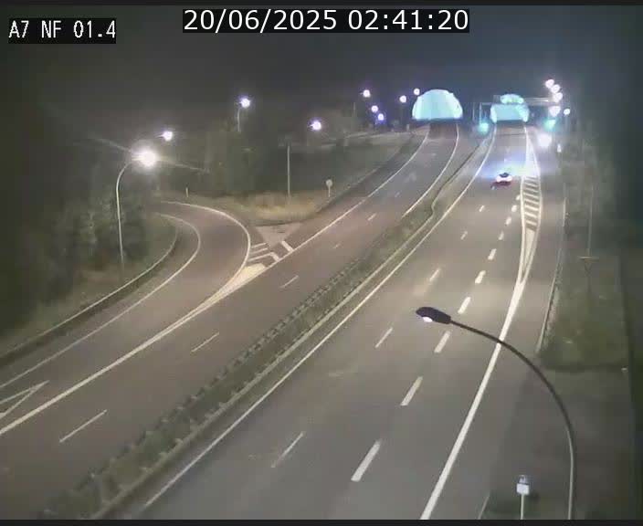 Caméra autoroute Luxembourg A7 - Echangeur Waldhaff - direction Tunnel Stafelter