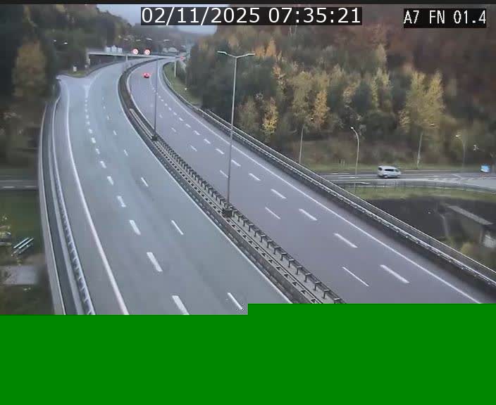 Caméra autoroute Luxembourg A7 - Tunnel Stafelter - direction Echangeur Grünewald