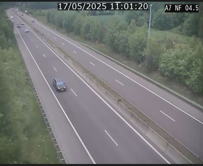 Caméra autoroute Luxembourg A7 - Passage à gibier Rëngelbour - direction Tunnel Grouft