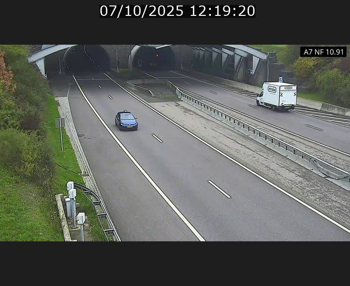 Caméra trafic Luxembourg - A7, Tunnel Gousselerbierg, entrée sud, direction Mersch