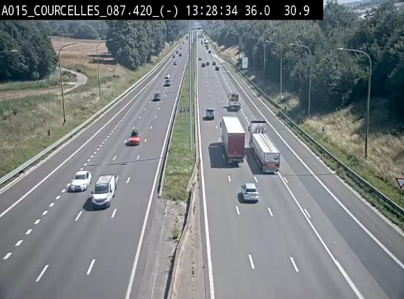 Webcam autoroute Belgique - Viesville - E42 direction Mons - BK 84.35