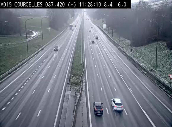 Webcam autoroute Belgique - Viesville - E42 direction Mons - BK 84.35