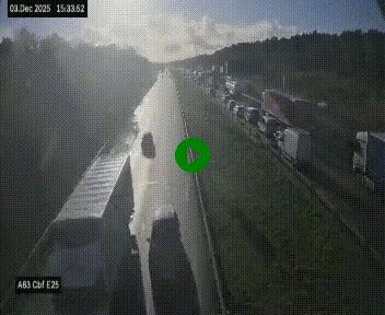 Webcam autoroute A63 en périphérie de Bordeaux au sud-est de la ville, en provenance du bassin d'Arcachon. Vue orientée vers Bordeaux