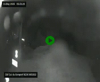 Webcam au col du Somport, côté français, sur la N134, dans les Pyrénées, en direction de l'Espagne, à 1632 mètres d'altitude