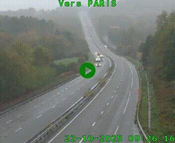 Caméra routière sur l'autoroute A20 à Bessines-sur-Gartempe. Vue orientée vers Paris