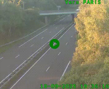 Caméra routière sur l'autoroute A20 au nord de Limoges, à la jonction avec la N520. Vue orientée vers Paris