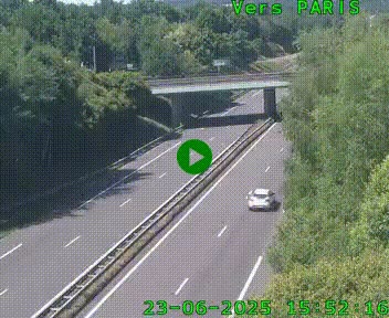 Caméra routière sur l'autoroute A20 au nord de Limoges, à la jonction avec la N520. Vue orientée vers Paris