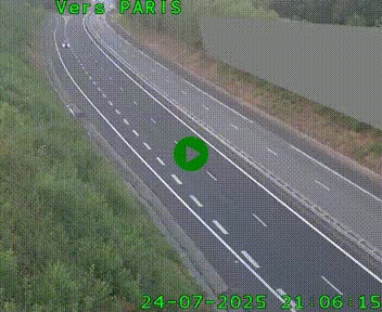 Caméra routière sur l'autoroute A20 à Saint-Pardoux-l'Ortigier, à la jonction avec l'A89. Vue orientée vers Paris