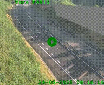 Caméra routière sur l'autoroute A20 à Saint-Pardoux-l'Ortigier, à la jonction avec l'A89. Vue orientée vers Paris