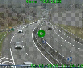 Caméra routière sur l'autoroute A20 à Noailles, en périphérie de Brive-la-Gaillarde. Vue orientée vers Toulouse