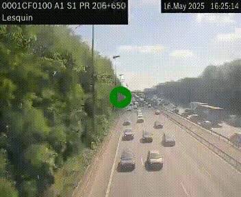Webcam autoroute A1 à hauteur de Lesquin. Vue orientée vers Lille