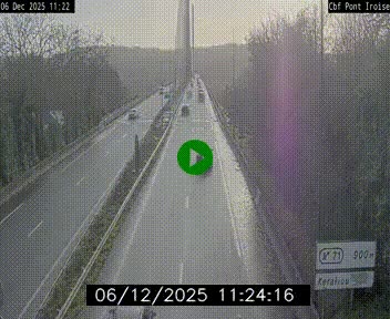 Webcam sur la N165 après le Pont de l'Iroise, à l'entrée de Brest