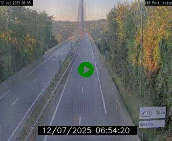 Webcam sur la N165 après le Pont de l'Iroise, à l'entrée de Brest