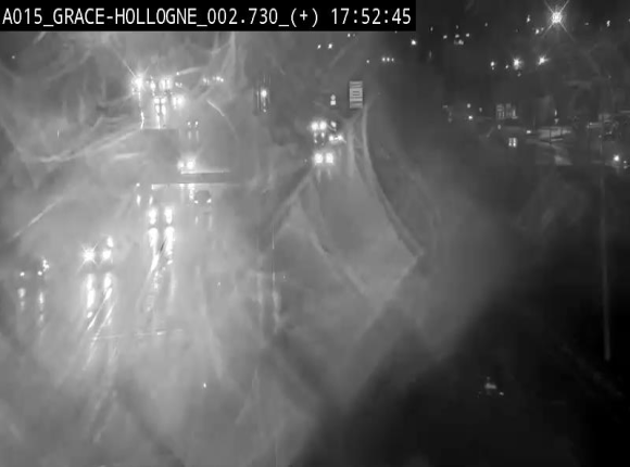 Webcam E42/A15 à Grâce-Hollogne, à proximité de la jonction avec l'A604. Vue orientée vers Namur