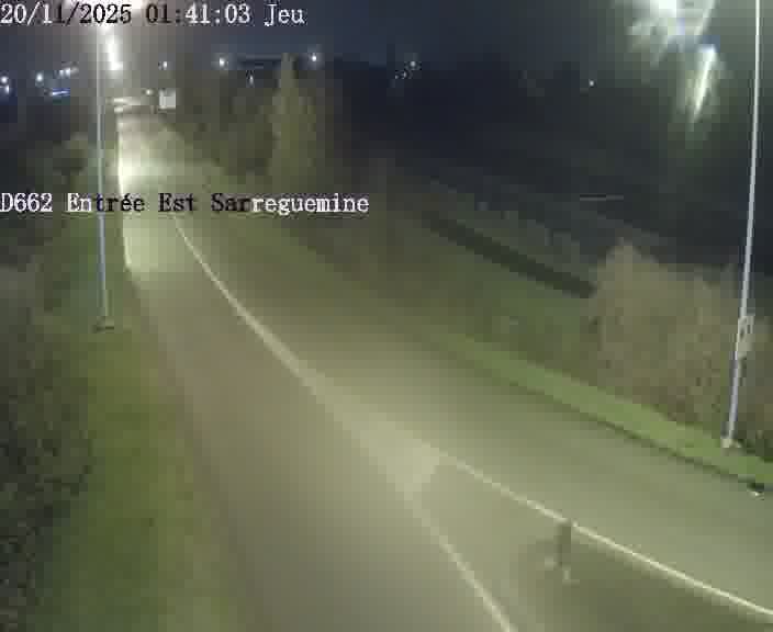 Point de vue trafic déployé sur D662 (France) à Sarreguemines, regardant vers Sarreguemines, aidant conducteurs et services à anticiper les flux.