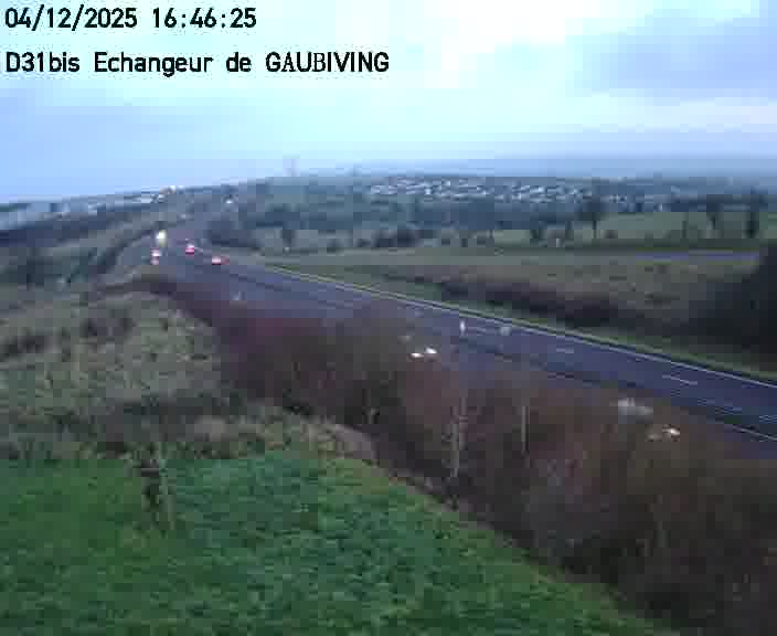 Dispositif d’observation sur D31bis (France) à Gaubiving, en direction de Sarreguemines, offrant une visualisation fiable des conditions de circulation.