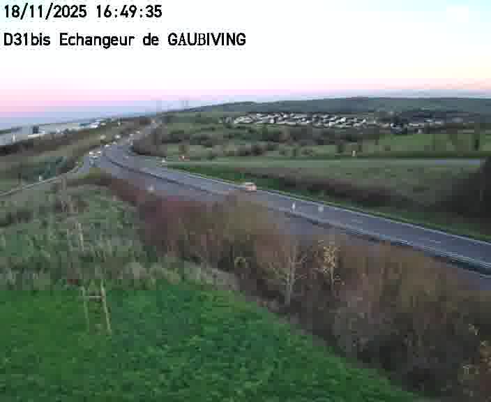 Dispositif d’observation sur D31bis (France) à Gaubiving, en direction de Sarreguemines, offrant une visualisation fiable des conditions de circulation.
