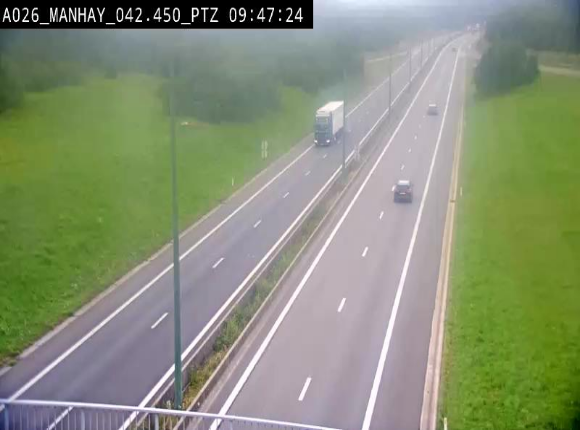 Webcam autoroute A26/E25 à hauteur de Manhay, à la jonction avec la N651 en direction de Liège - BK 42.4