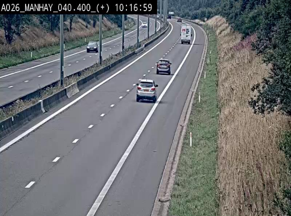 Webcam autoroute A26/E25 à hauteur de Manhay, avant la jonction avec la N651 en direction de Luxembourg - BK 40.4