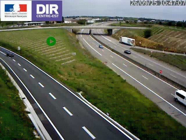 Webcam sur le contournement de Valence, sur la Nationale 7, caméra orientée vers Lyon