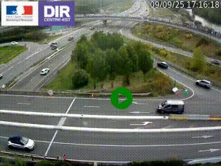 Webcam traffic à Grenoble-sud sur l'autoroute A480. Vue orientée vers l'entrée et la sortie de Grenoble