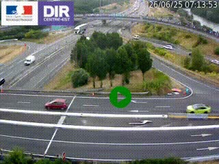 Webcam traffic à Grenoble-sud sur l'autoroute A480. Vue orientée vers l'entrée et la sortie de Grenoble