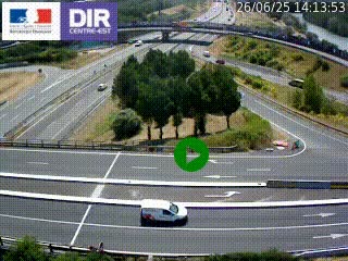 Webcam traffic à Grenoble-sud sur l'autoroute A480. Vue orientée vers l'entrée et la sortie de Grenoble