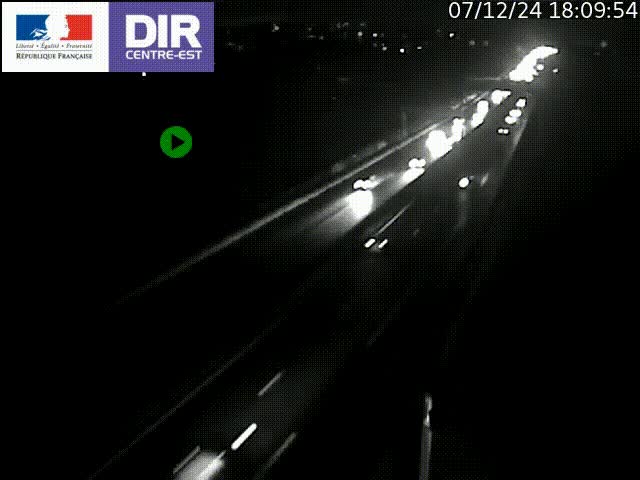 Webcam sur la Rocade-est de Lyon, à hauteur de La Rize, vue orientée vers Paris