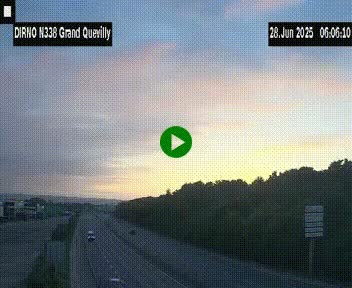 Webcam routière sur N338 à hauteur de Grand-Quevilly en périphérie de Rouen. Vue orientée vers Rouen
