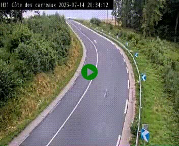 Webcam en haut de la Côte des Carreaux sur la N31 à Avesnes-en-Bray. Vue orientée vers Rouen