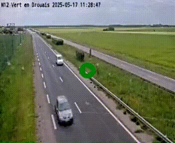 Webcam à hauteur de Vert-en-Drouais sur la N12, en périphérie de Dreux. Vue orientée vers Alençon