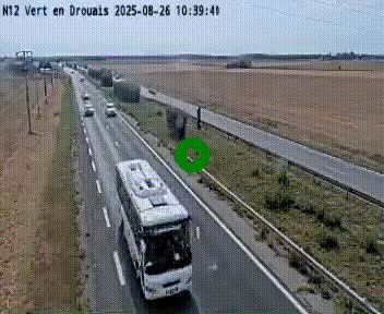 Webcam à hauteur de Vert-en-Drouais sur la N12, en périphérie de Dreux. Vue orientée vers Alençon
