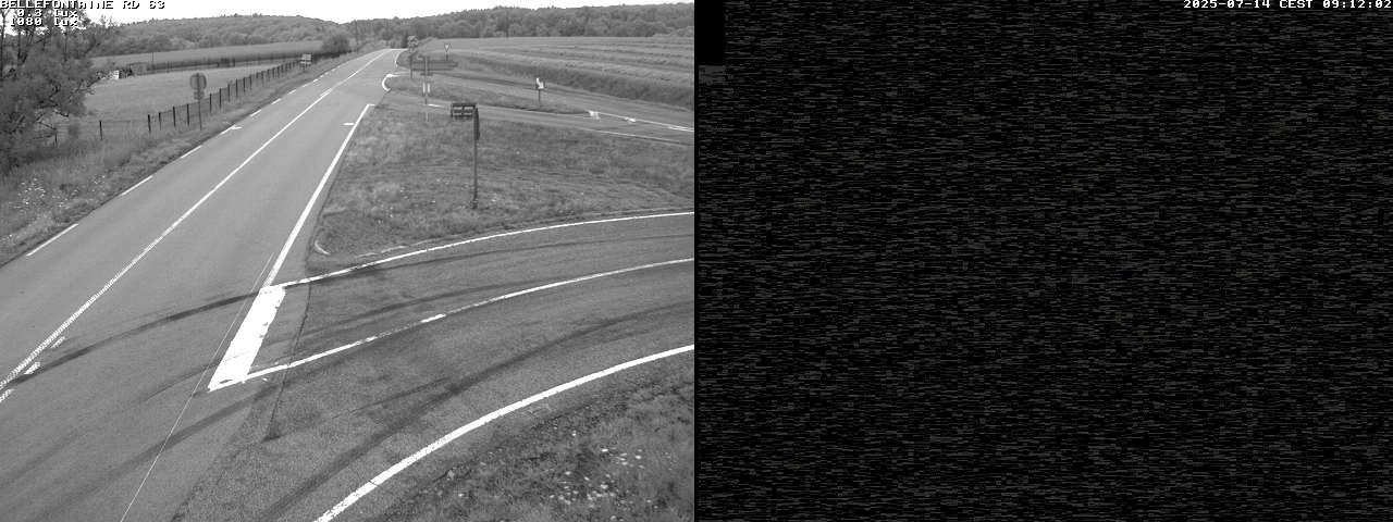 Webcam à Bellefontaine dans les Vosges à 552 mètres d'altitude sur la D63, à la jonction avec la D20A