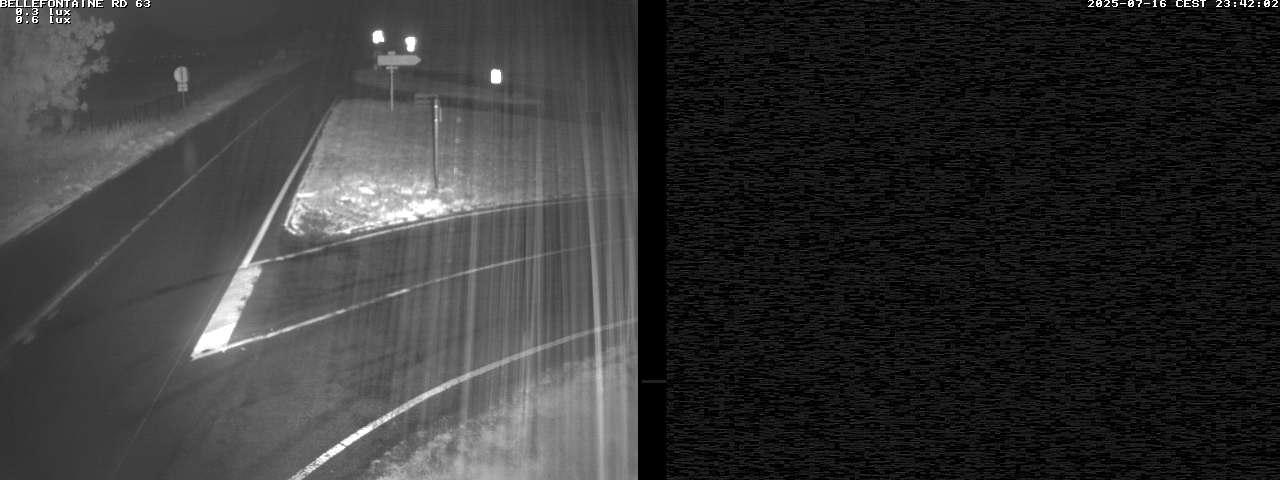 Webcam à Bellefontaine dans les Vosges à 552 mètres d'altitude sur la D63, à la jonction avec la D20A