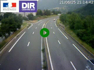 Caméra sur la Nationale 90 (N90) à La Léchère, en direction et à proximité d'Albertville