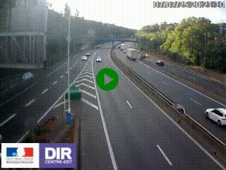 Caméra autoroute sur A6 - Valvert, près de Lyon, en direction de Paris, à hauteur de la sortie 36 Porte du Valvert