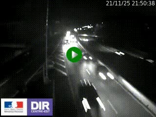 Caméra autoroute sur A6 - Valvert, près de Lyon, en direction de Paris, à hauteur de la sortie 36 Porte du Valvert