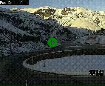 Webcam sur la N22 au niveau du poste frontière entre la France et Andorre à proximité de Pas de la Case à plus de 2000 mètres d'altitude