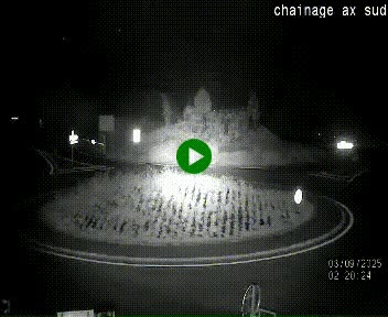 Webcam au nord d'Ax-les-Thermes au niveau de l'aire de chaînage de la N20. Vue orientée vers les Pyrénées, en direction de Pas de la Case