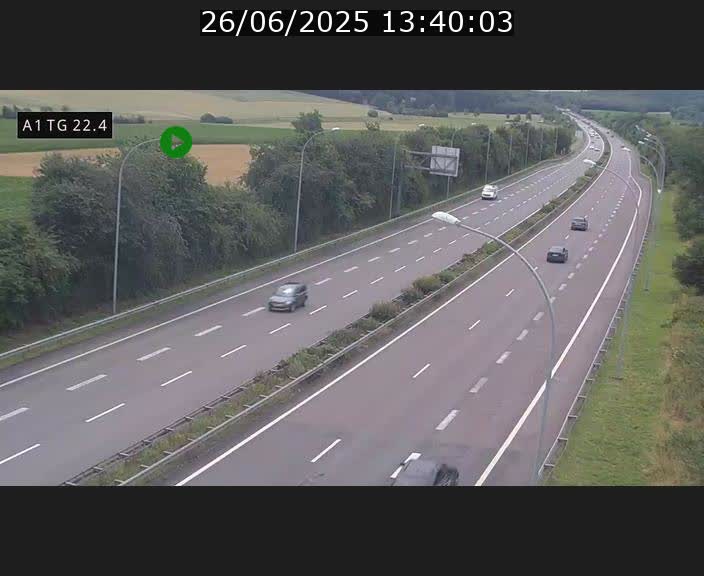 Traffic live webcam Luxembourg Flaxweiler - A1 direction Luxembourg - BK 22.4