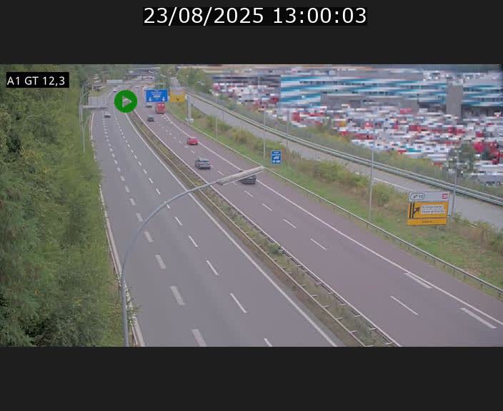 Traffic live webcam Luxembourg Senningerberg - A1 direction Allemagne - BK 12.3