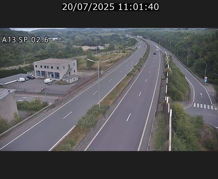 Traffic live webcam Luxembourg Sanem - A13 direction Pétange - BK 2.6