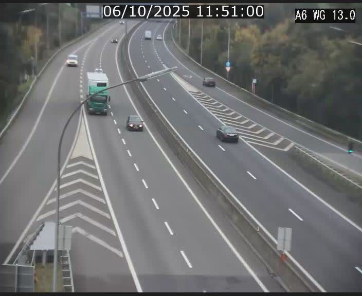 Traffic live webcam Luxembourg Mamer - A6 - BK 13 - direction Luxembourg/France/Allemagne
