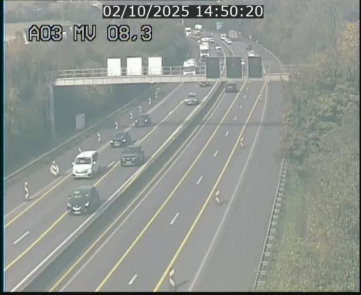 Webcam Autoroute après la Croix de Bettembourg en direction de Luxembourg sur l'A3
