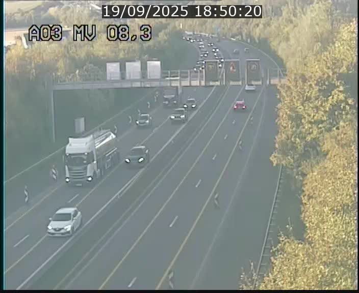 Webcam Autoroute après la Croix de Bettembourg en direction de Luxembourg sur l'A3