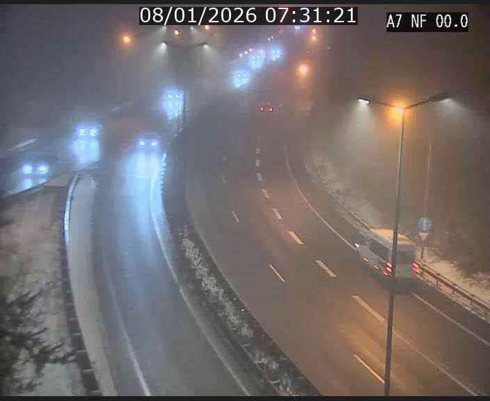 Caméra autoroute Luxembourg A7 - Echangeur A1/A7 Grünewald direction Tunnel Stafelter